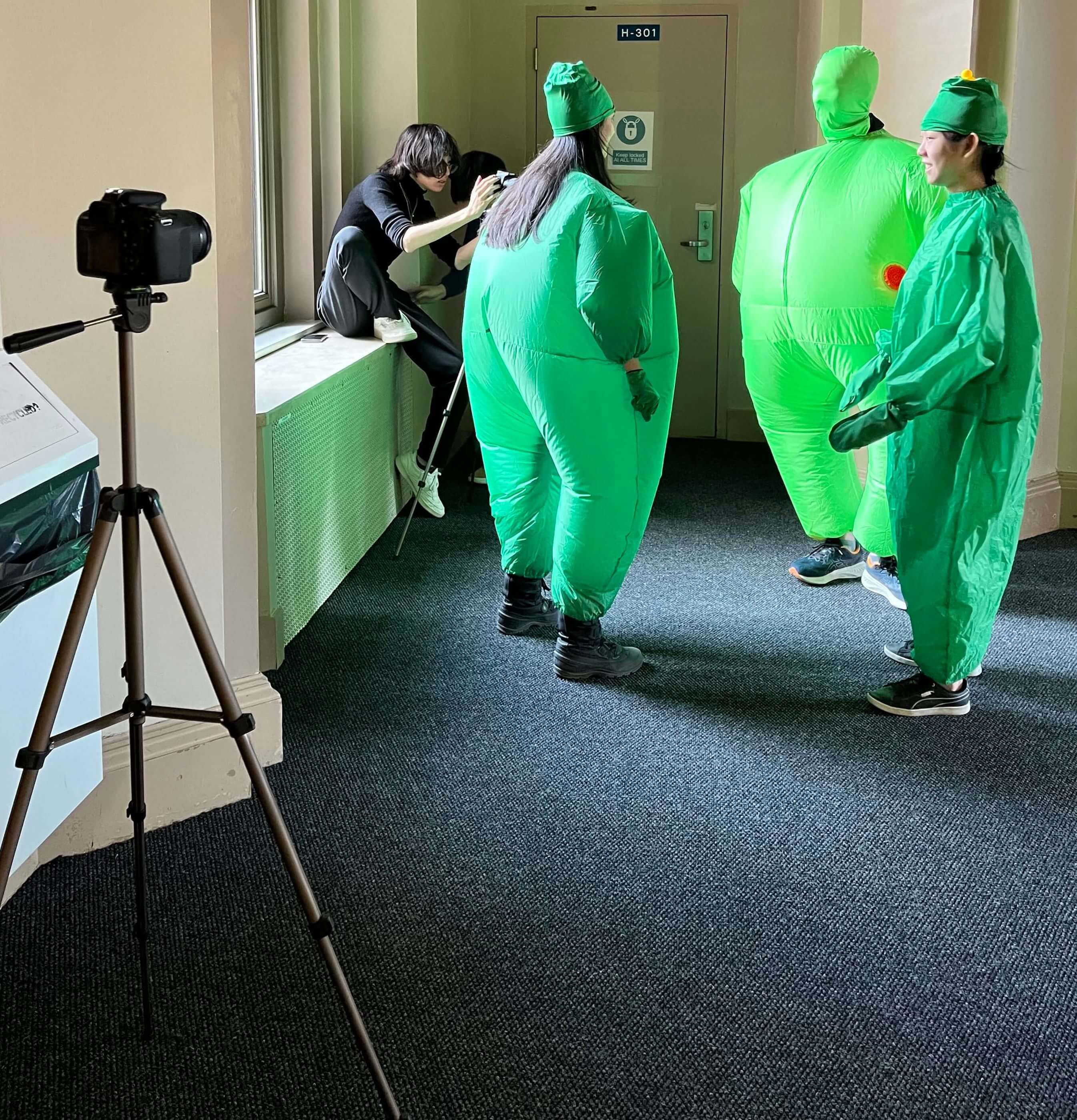 Enregistrement de la scène avec trois cochons.